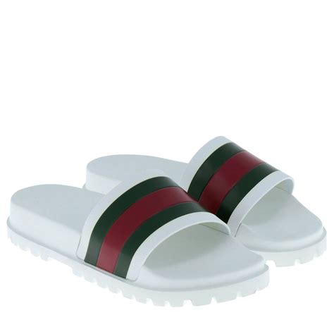 gucci mens white sandals|authentic gucci sandals.